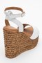 Elsie White Skin Genuine Leather Women's Wedge Heeled Sandals - 5