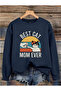 Best Cat Mom Printed 3 Threads Crewneck Long Sleeve Women Sweatshirt
