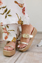 Luzy Women's Gold Real Leather Buckle Espadrille Slippers - 8