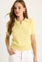 Women's Yellow Polo Collar Stone Detailed Summer Knitwear Blouse 20246856 - 3