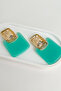 Green Vintage Geometric Square Stone Acrylic Earrings (7cm) - 4