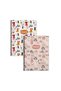 Keskin Color Animal Friends Striped Notebook Set (Piece of 2) |   16.5 X 22.5cm |   Spiral – 80 Sheets
