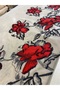 Red Floral Pattern Embroidered Tulle Fabric Skirt Water Embroidered En150 cm - for Evening Dresses and Special Designs - 2