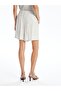 Women's Shorts with Elastic Waist Striped Linen Blend - 4