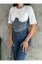 DAME Women's Denim Corset Detail Jersey T-shirt - 4