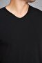 Men's Cotton Slim Fit V-Neck T-Shirt Black 5016-S - 8