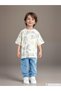 Beige Crew Neck Short Sleeve Printed Baby Boy T-Shirt - 2
