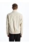 Beige Standard Fit Stand Collar Men's Coat - 6