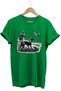 Hunting Themed Bird Hunting and Hunting Dog Printed 100% Cotton Regular Fit Green T-Shirt