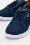 Men's Lace-Up Denim Sports Shoes Blue White - 3
