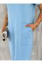 Women's Pocket Short Sleeve Regular Cutout Slit Dress - 3