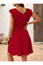Stylish and Comfortable Women's Dress – Double Breasted Collar, Elastic Waist, Aerobin - 5