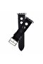 Apple Watch 41mm / 40mm / 38mm | Big Hole Design Leather Strap |Black - 4