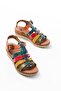731-204 Multi Genuine Leather Wedge Heeled Daily Women's Sandals - 3