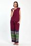 Women's Plum Striped Athlete Kimono and Pants Woven Viscon Bottom Top Set Hzl25S-Vm110421 - 5