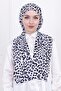Shawl Leopard Patterned Women's Black Snap Fastener Shawl - 4