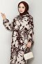 Dilşen Buttoned Woven Viscose Dress 1562 - Brown - 4