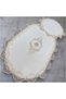 Set of 2 Dowry French Lace Appliqued Toilet Seat Bathroom Carpet Mat Set (60X100) and (50X60) - 2