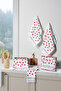 5-Piece 100% Cotton Heart Printed Kitchen Drying Cloth Set - Fringed Napkins - 40X60 cm