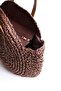 Brown Round Knitted Straw Bag with Signature Detail 1007 - 2