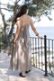 Kita Triangle Detail Striped Mink Linen Crop - 4