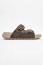 Men's Gold Buckle Slippers Mink - 2