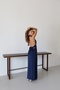 Women's Halter Neckline Chest Low Back Tie-Up Slit Dress - 6