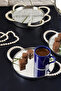 6 Pieces Mirrored Handled Coffee, Cake, Cake, Baklava, Cookies, Tea Presentation Tray 15 cm - 3