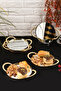 6 Pieces Mirrored Handled Coffee, Cake, Cake, Baklava, Cookies, Tea Presentation Tray 15 cm