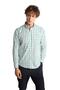 Men's Green Dynamic Fit Buttoned Collar Plaid Long Sleeve Pocketless 100% Cotton Shirt - 3