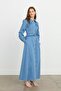 Front Buttoned Jeans Denim Dress Ice - 5