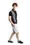 Men's Black Slim Fit Slim Fit Buttoned Polo Collar Patterned Short Sleeve Knitwear T-Shirt - 4