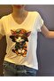 Ethnic Cat Printed V-Neck Women's T-Shirt - 4