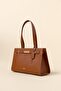 Tote Bag with Metal Accessories Brown