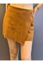Suede Brown Women's Shorts Skirt