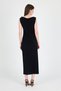 Black Slit Detailed Drape Strap Midi Dress 241733 - 5