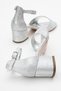 Women's Strappy Heeled Shoes Silver Water - 4