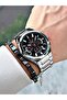 Silver Color Functions Active Steel Strap Men's Wristwatch + BRACELET WITH GIFT - 2