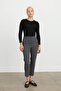 Carrot Poly. Viscose Trousers Gray