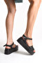 Cesse Genuine Leather Black Wedge Heels Leather Covered Plain Stylish Women's Sandals - 2
