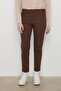 Narrow Leg Canvas Denim Trousers Brown - 2