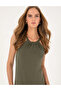 Khaki A-Line Knitted Dress 50306012-Vr027 - 2