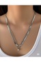 Modern Chain Women's Necklace - Stone Detailed - 4