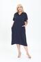 Women's summer V-neck woven dress, short-sleeved, below-the-knee dress - 2