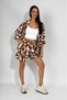 Woven Viscose Relaxed Fit Kimono Shorts Top and Bottom Set Coffee - 3