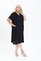 Women's summer V-neck woven dress, short-sleeved, below-the-knee dress - 5