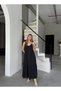 Poplin Dress with Lacing Detail Strap