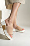 Nude Wedge Heel Slippers Casual Comfort (6cm) - 2