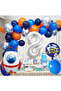 8 Year Old Space Themed Birthday Set Space Shuttle Happy Birthday Lettering Colorful Balloons Silver Foil Number