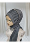 Anthracite Dark Gray Single Ready-Made Veil Ready-Made Shawl Ready-Made Turban with Accessories